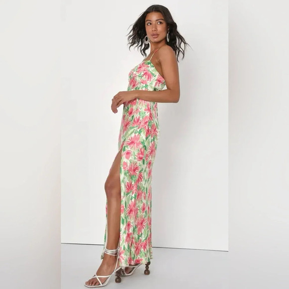 Lulus Vacay Getaway Ivory Floral Backless Maxi Dress - Picture 2 of 6